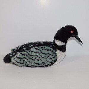 WWF World Wildlife Fund 13" Realistic Plush White Gray Black Loon Water Bird